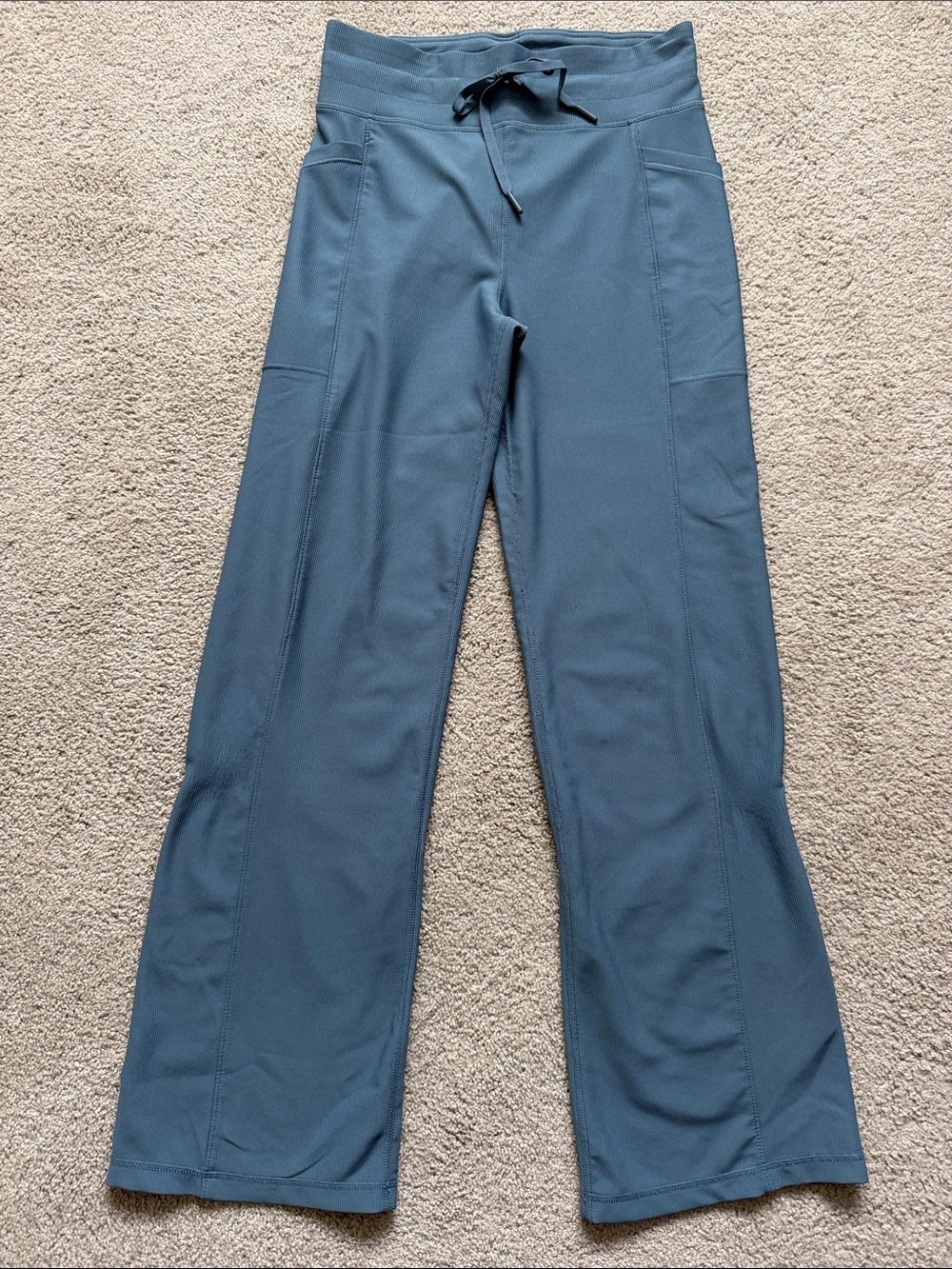 32 Degree Cool Women's Wide Leg Yoga Pants Pull On Elastic Blue Medium Athletic